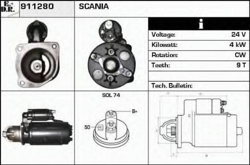 EDR 911280 - Стартер autosila-amz.com