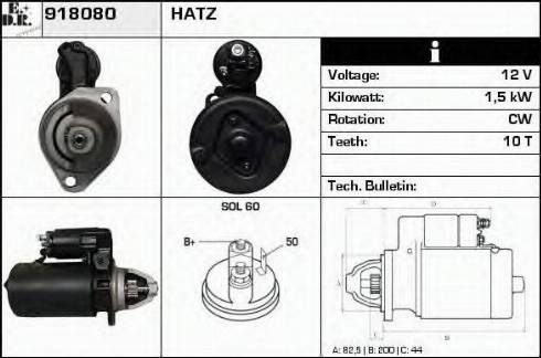 EDR 918080 - Стартер autosila-amz.com