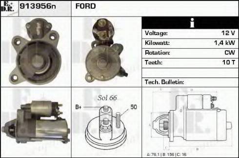 EDR 913956N - Стартер autosila-amz.com