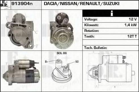 EDR 913904N - Стартер autosila-amz.com