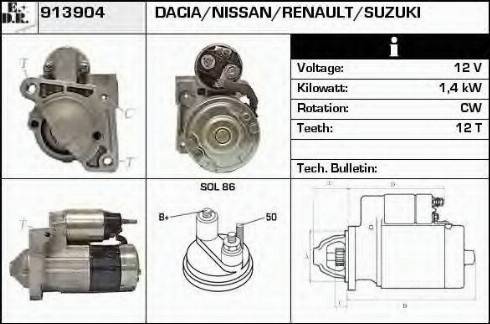 EDR 913904 - Стартер autosila-amz.com