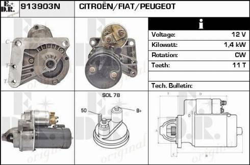 EDR 913903N - Стартер autosila-amz.com