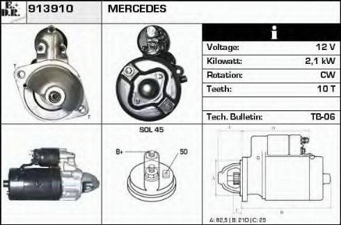 EDR 913910 - Стартер autosila-amz.com