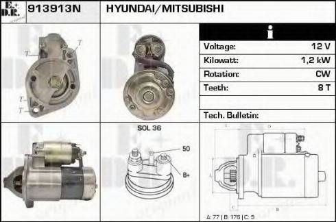 EDR 913913N - Стартер autosila-amz.com