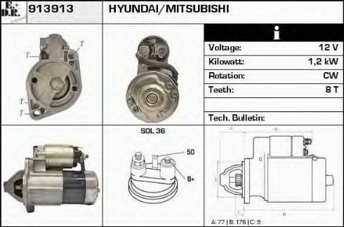 EDR 913913 - Стартер autosila-amz.com