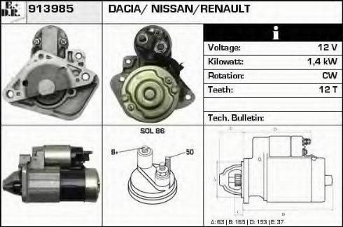 EDR 913985 - Стартер autosila-amz.com