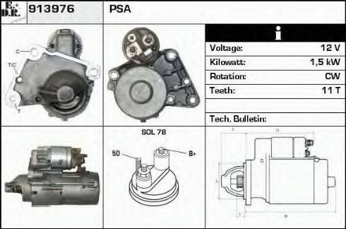 EDR 913976 - Стартер autosila-amz.com