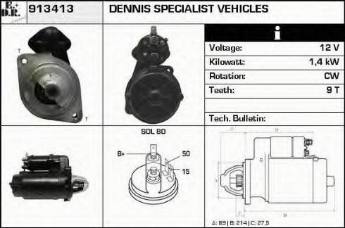 EDR 913413 - Стартер autosila-amz.com