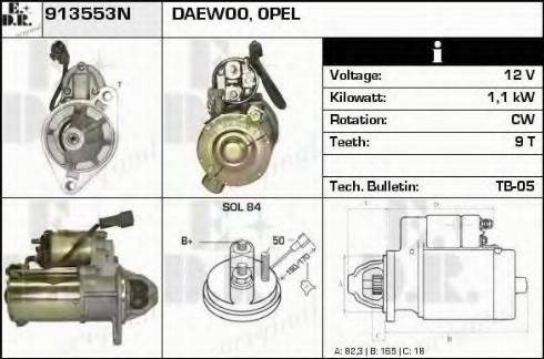 EDR 913553N - Стартер autosila-amz.com