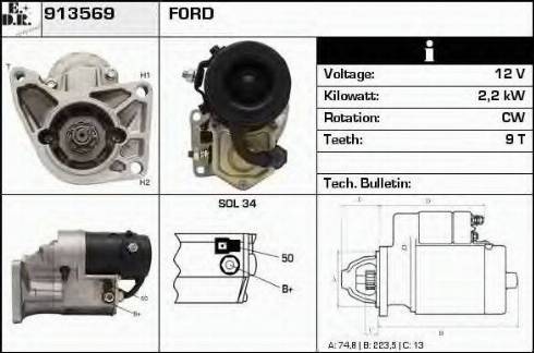 EDR 913569 - Стартер autosila-amz.com