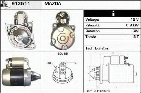 EDR 913511 - Стартер autosila-amz.com