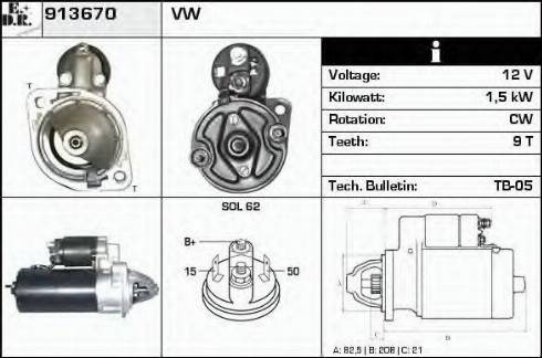 EDR 913670 - Стартер autosila-amz.com