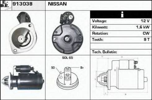 EDR 913038 - Стартер autosila-amz.com