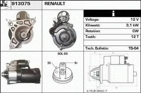 EDR 913075 - Стартер autosila-amz.com