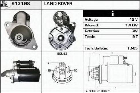 EDR 913198 - Стартер autosila-amz.com