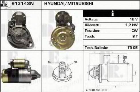 EDR 913143N - Стартер autosila-amz.com