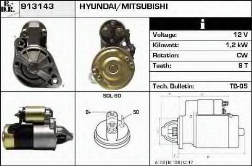 EDR 913143 - Стартер autosila-amz.com