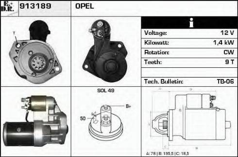 EDR 913189 - Стартер autosila-amz.com