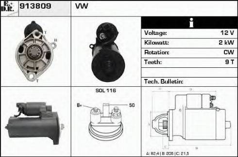 EDR 913809 - Стартер autosila-amz.com