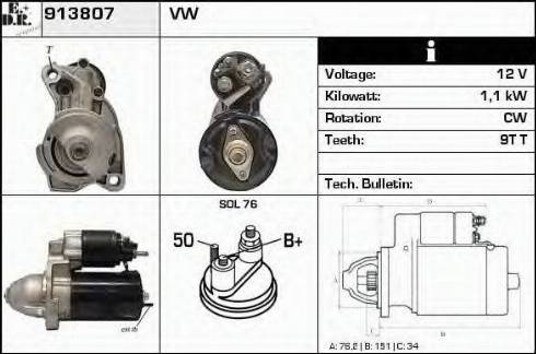 EDR 913807 - Стартер autosila-amz.com