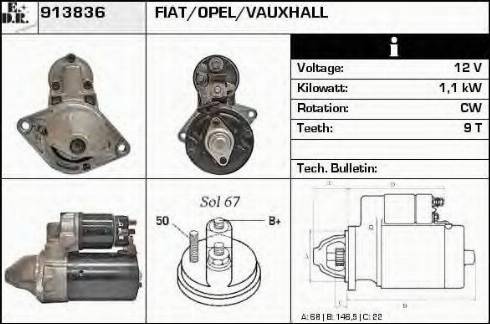 EDR 913836 - Стартер autosila-amz.com