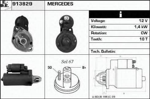 EDR 913829 - Стартер autosila-amz.com