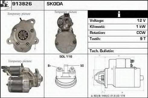 EDR 913826 - Стартер autosila-amz.com