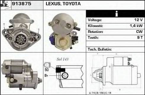 EDR 913875 - Стартер autosila-amz.com