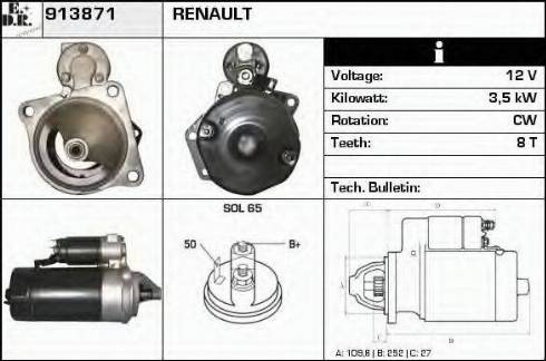 EDR 913871 - Стартер autosila-amz.com