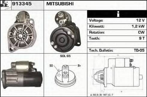 EDR 913345 - Стартер autosila-amz.com