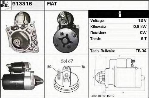 EDR 913316 - Стартер autosila-amz.com