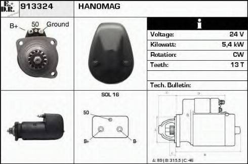 EDR 913324 - Стартер autosila-amz.com