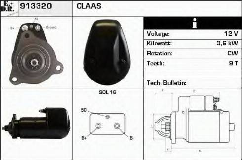 EDR 913320 - Стартер autosila-amz.com