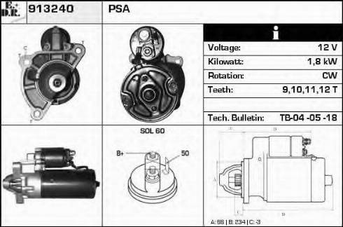 EDR 913240 - Стартер autosila-amz.com