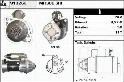 EDR 913263 - Стартер autosila-amz.com