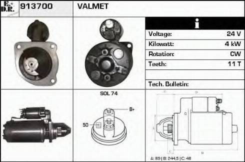 EDR 913700 - Стартер autosila-amz.com