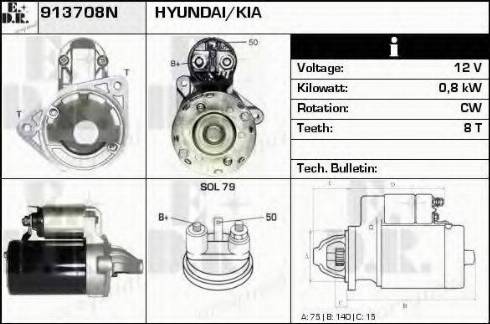 EDR 913708N - Стартер autosila-amz.com