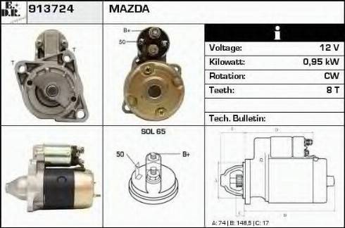 EDR 913724 - Стартер autosila-amz.com