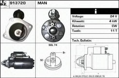 EDR 913720 - Стартер autosila-amz.com