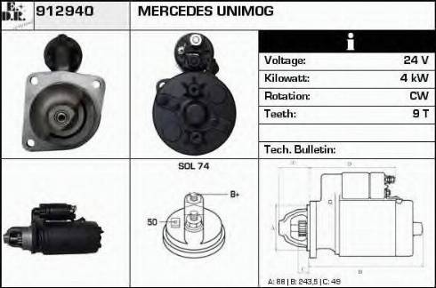 EDR 912940 - Стартер autosila-amz.com