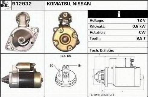 EDR 912932 - Стартер autosila-amz.com