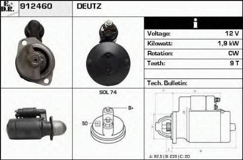 EDR 912460 - Стартер autosila-amz.com