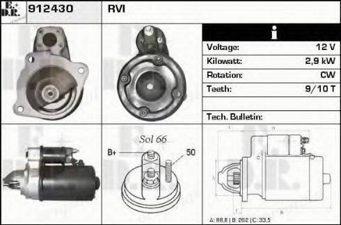 EDR 912430 - Стартер autosila-amz.com