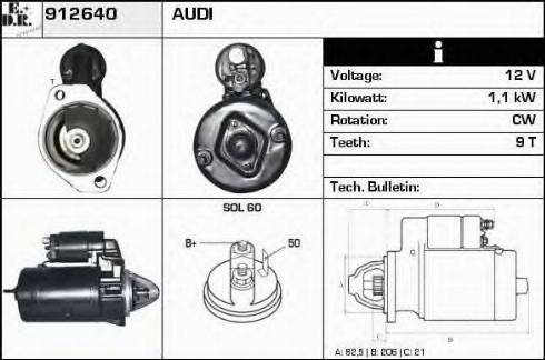 EDR 912640 - Стартер autosila-amz.com