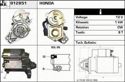 EDR 912851 - Стартер autosila-amz.com