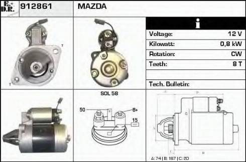 EDR 912861 - Стартер autosila-amz.com