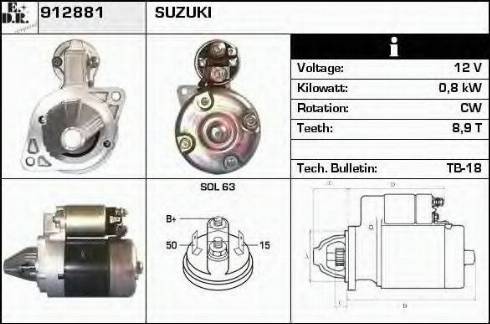 EDR 912881 - Стартер autosila-amz.com