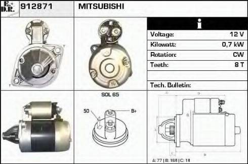 EDR 912871 - Стартер autosila-amz.com