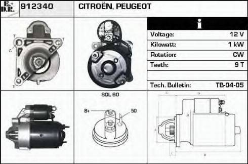 EDR 912340 - Стартер autosila-amz.com