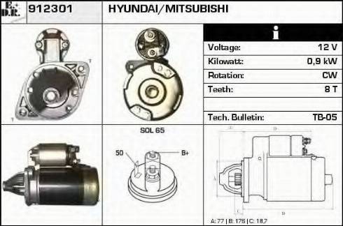 EDR 912301 - Стартер autosila-amz.com